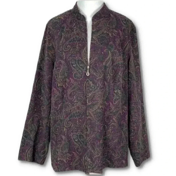 Elementz women’s blazer sz 1X multicolored paisley - Picture 9 of 9
